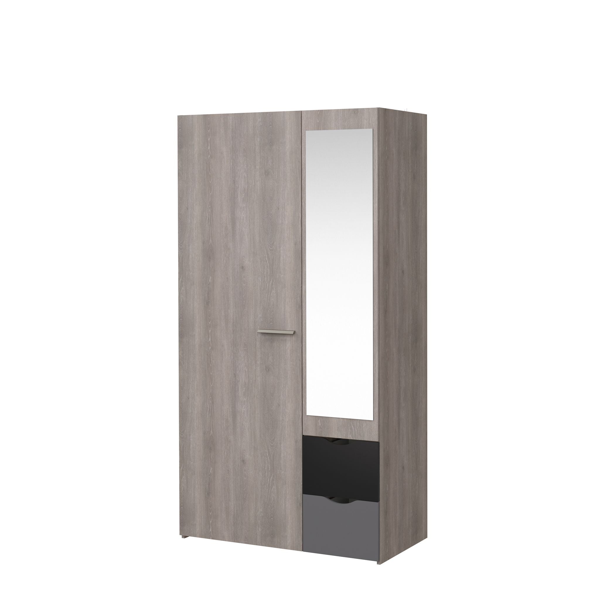 Image of ASP - Kleerkast Ado - 2 draaideuren - Grijze Eik - 100x195x55cm. Stevige kleerkast met spiegel en 2 draaideuren.
...
