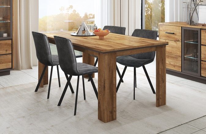 Image of Eettafel Pascal - Rechthoekig - Donkere Eik - 180x78x98cm. Pascal tafel is een prachtige meubel met 4 ...