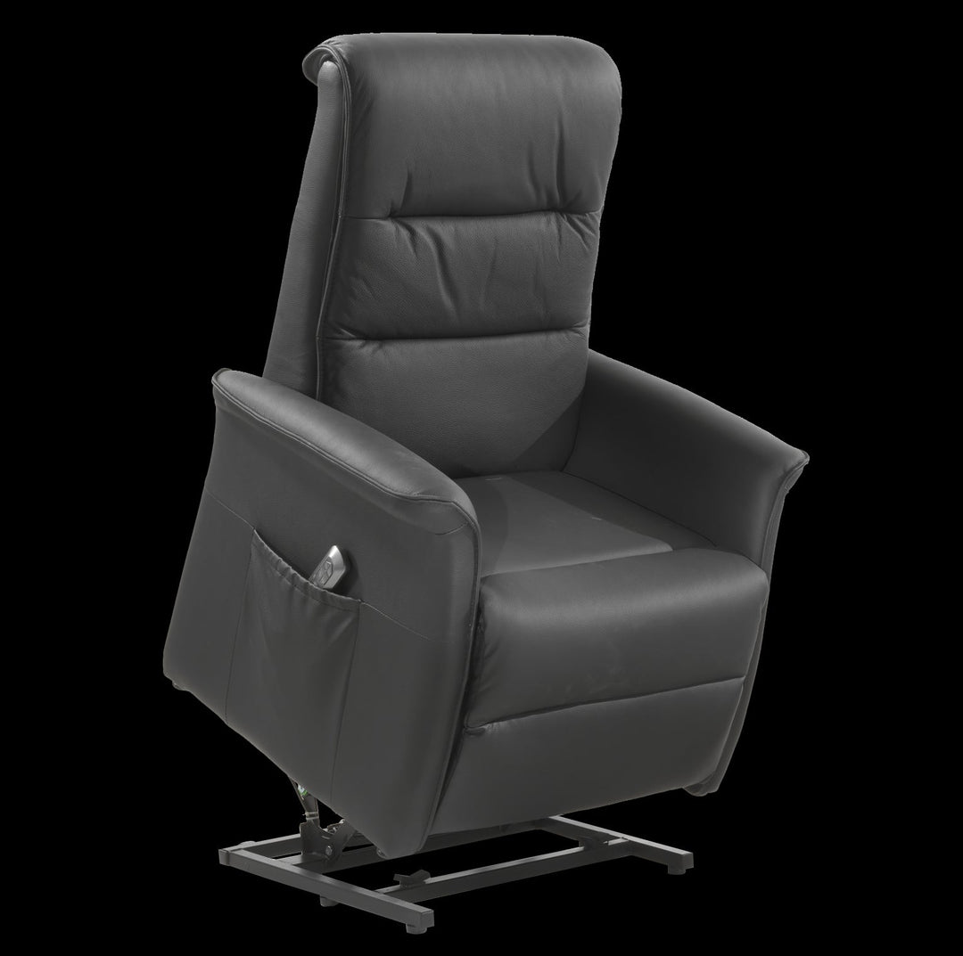 Image of Relax Yani in bruin leder. Statige elektrische relax met liftfunctie en dubbele motor bruin. ...