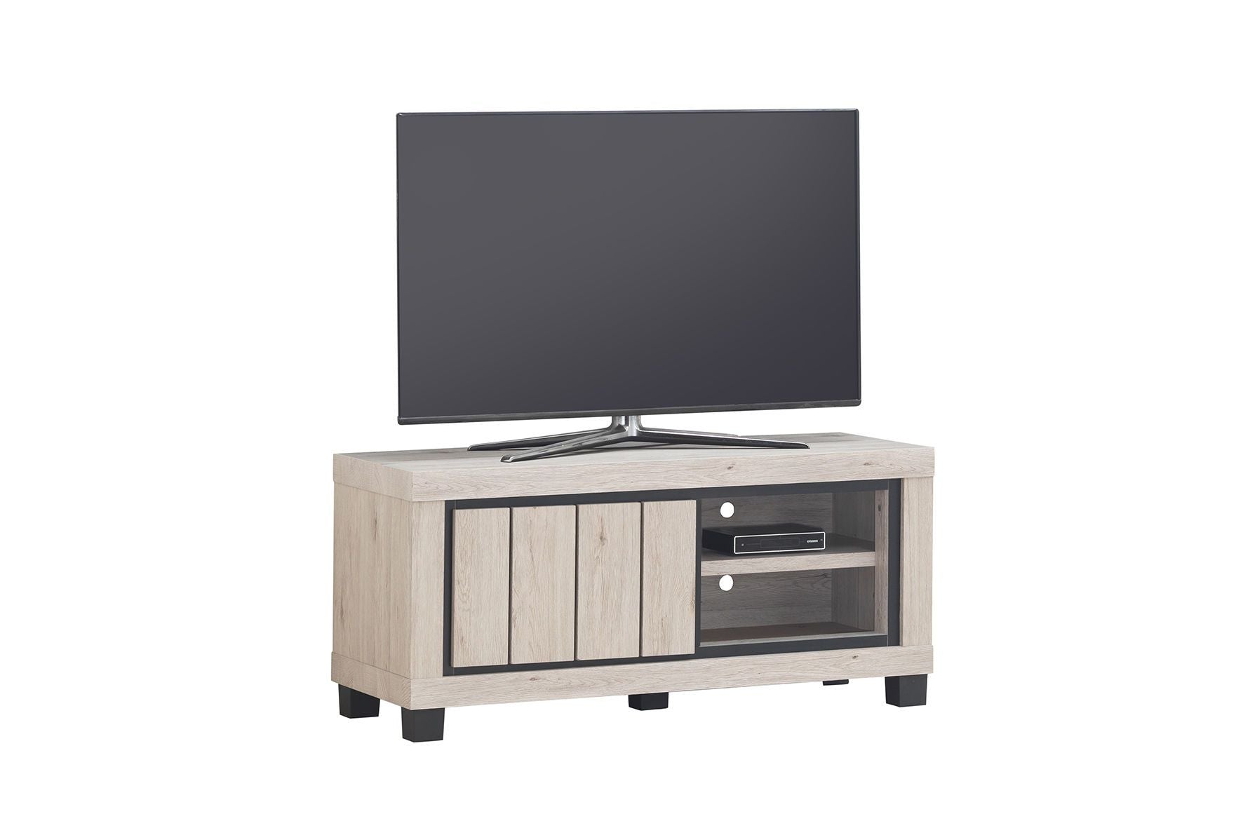 Image of TV-Meubel Ontario - TV1 - Natuurlijke Eik - 120x45x55cm. Het perfecte tv meubel met landelijke uitstraling en moderne vormen....