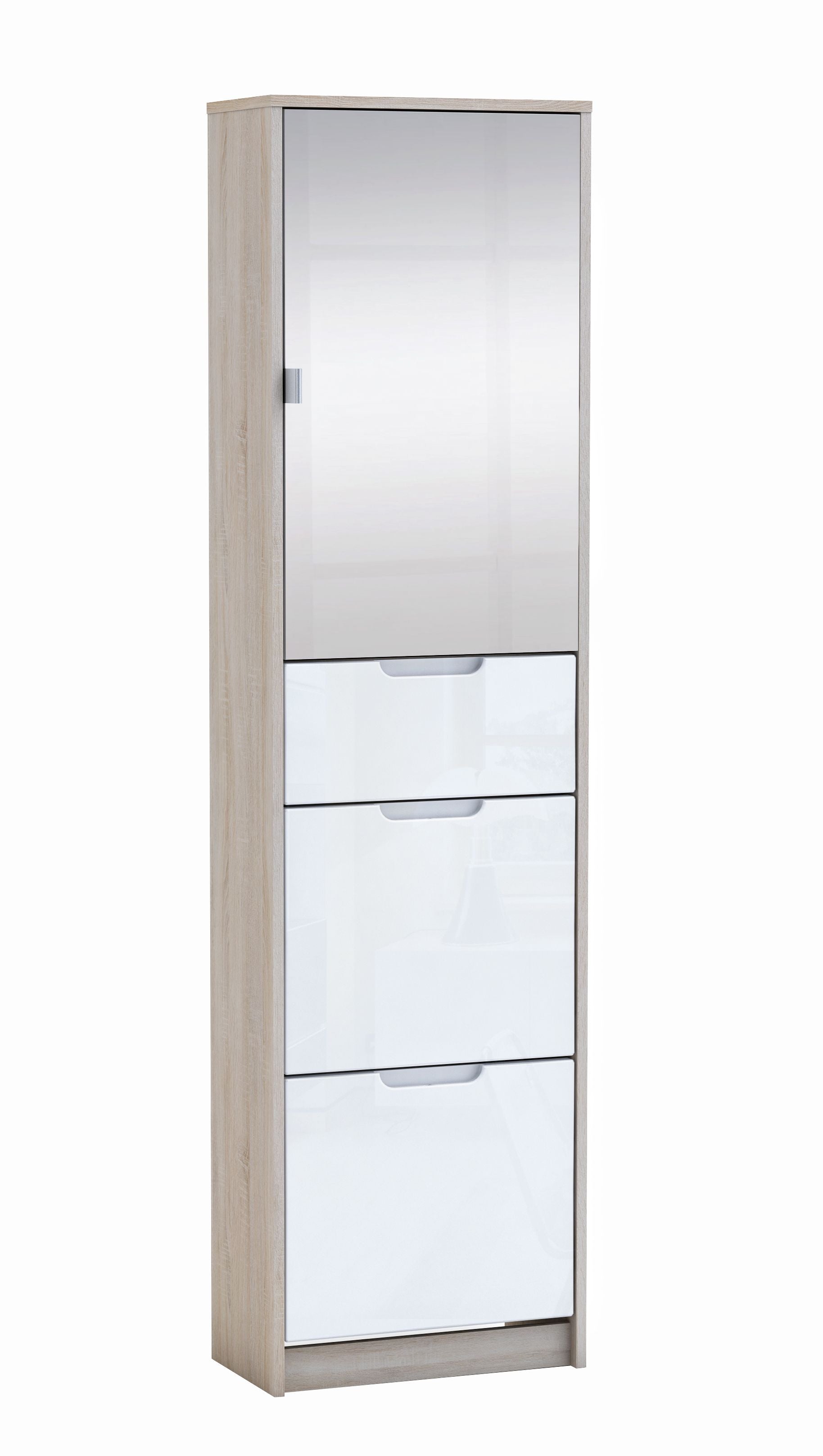 Image of DME - Schoenenkast Stiletto - Lichte Eik/Wit - 50x180x20cm. Kolomkast Stiletto<span></span>is een opber...