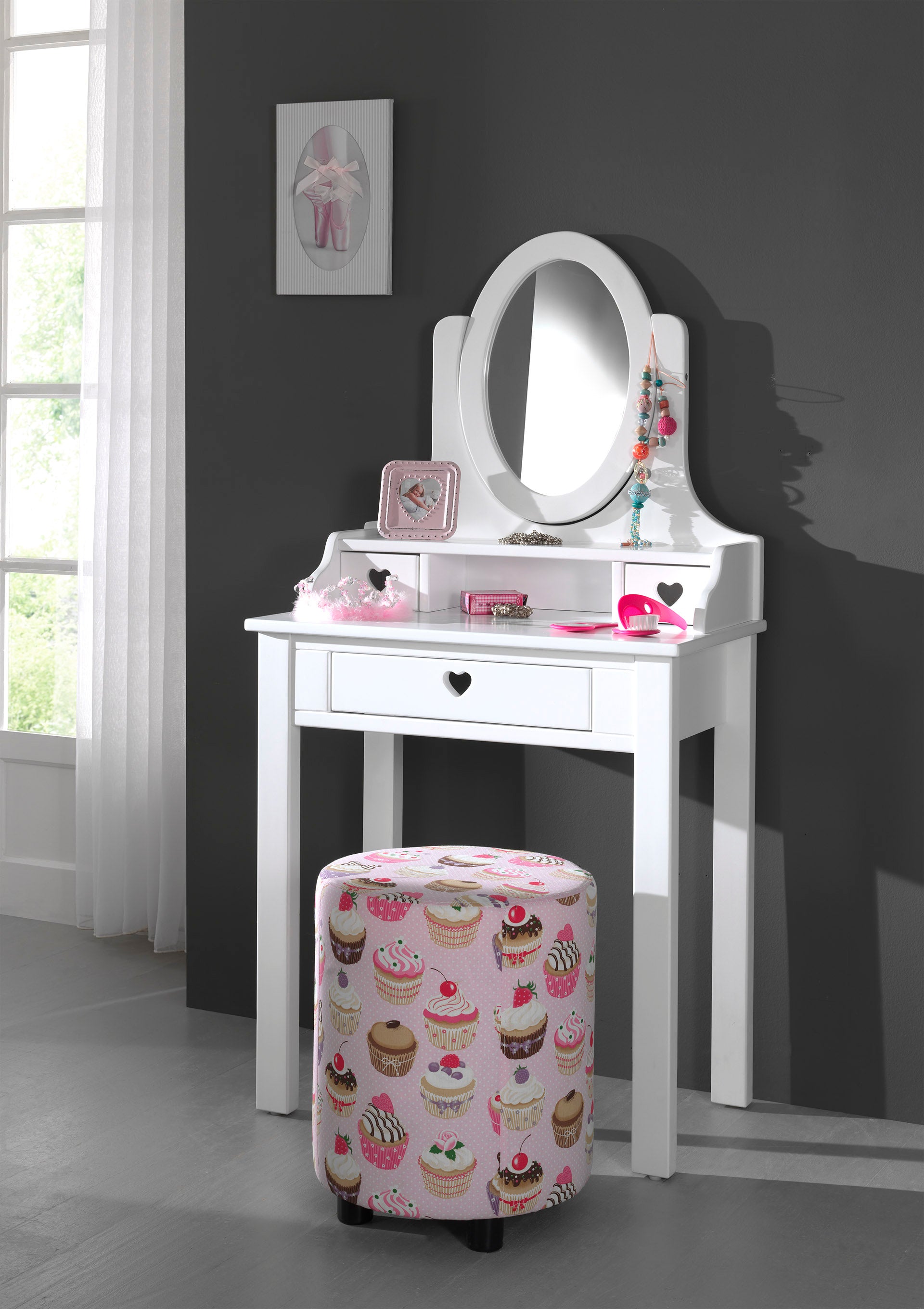 Vipack - Coiffeuse Amori - AMDT7014 - Blanc - 40x136x70cm