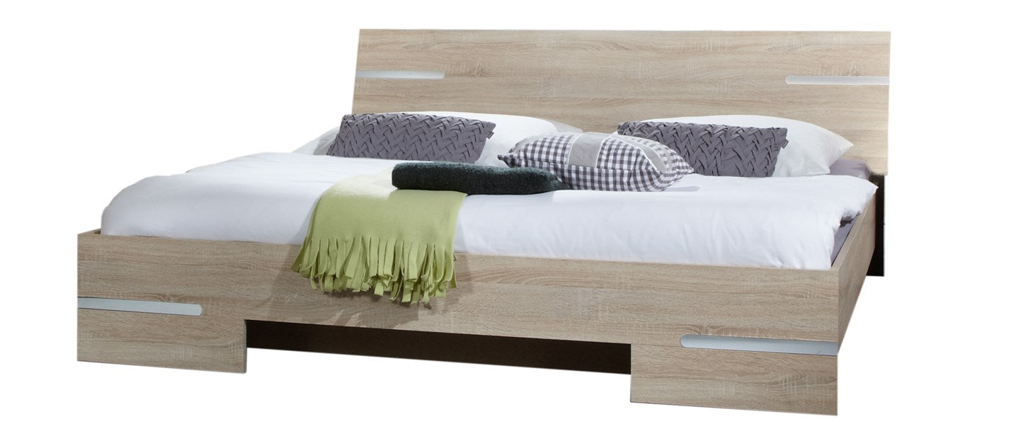 Wimex - Tweepersoonsbed Anna - 759291 - Ruwe Eik/Chrome - 140x81x200cm