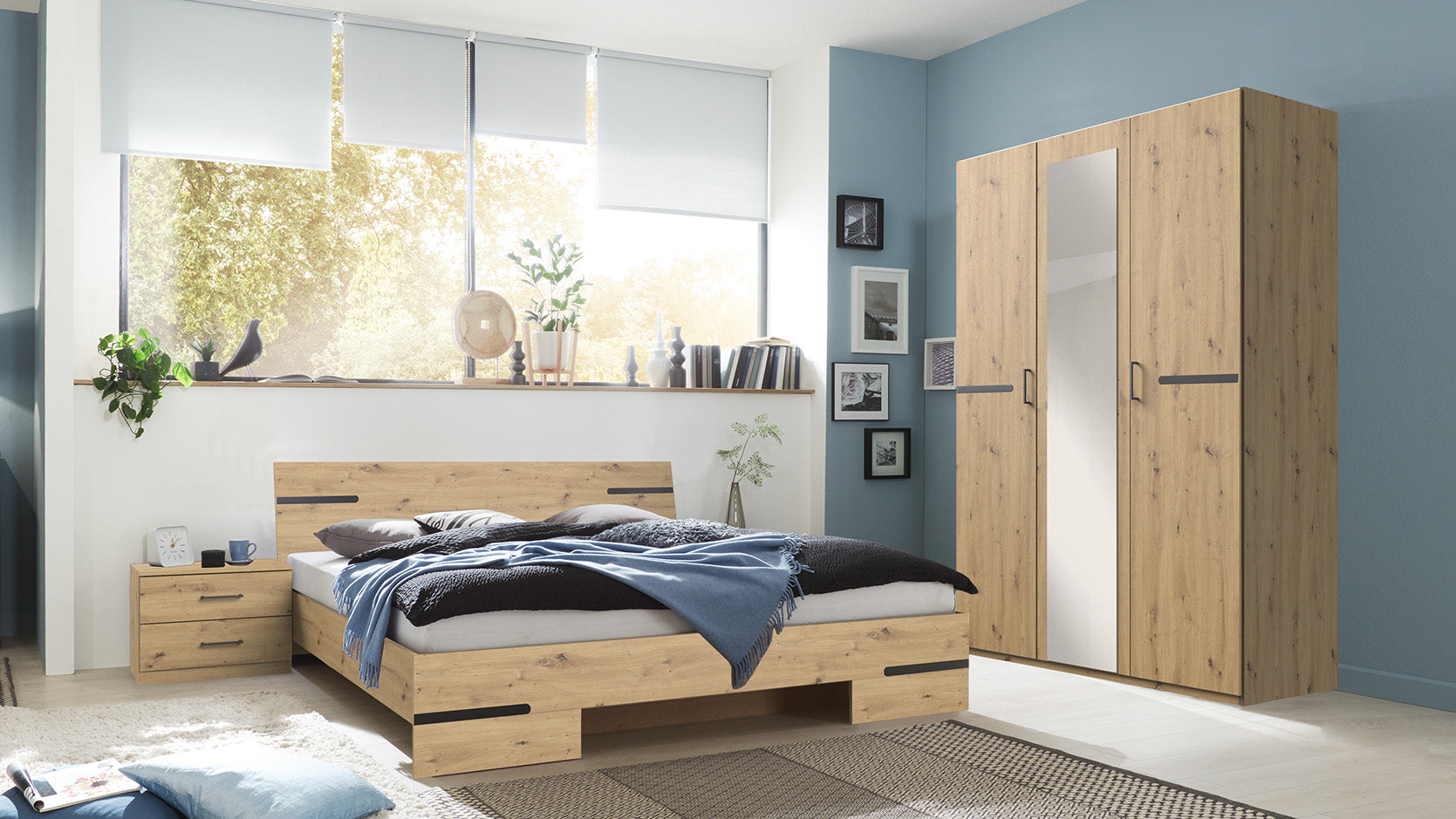 Wimex - Bedset Anna - 763141 - Artisan/Grafiet - 180.0x81.0x200cm