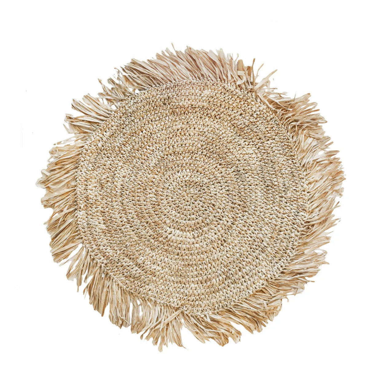 BB - Placemat Fringe Raffia Rond - Natuurlook