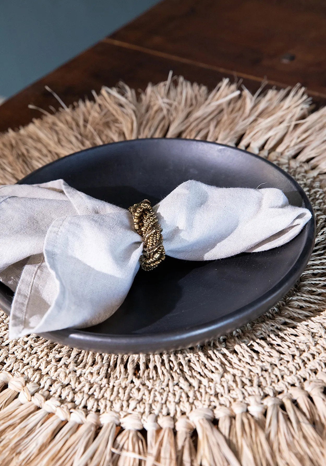 BB - Servietring kralen - Goud - Set van 4