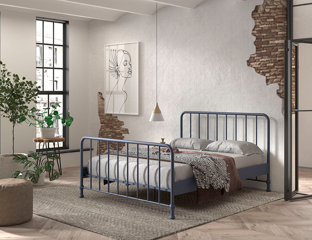 Vipack - Lit simple Bronxx - BRBE1607 - Bleu - 166,5x110x208cm