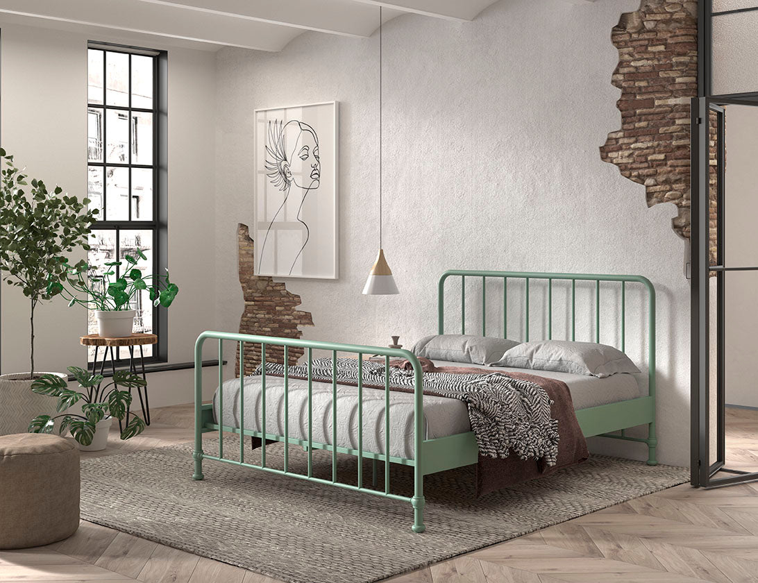 Vipack - Lit simple Bronxx - BRBE1693 - Vert olive - 166,5x110x208cm