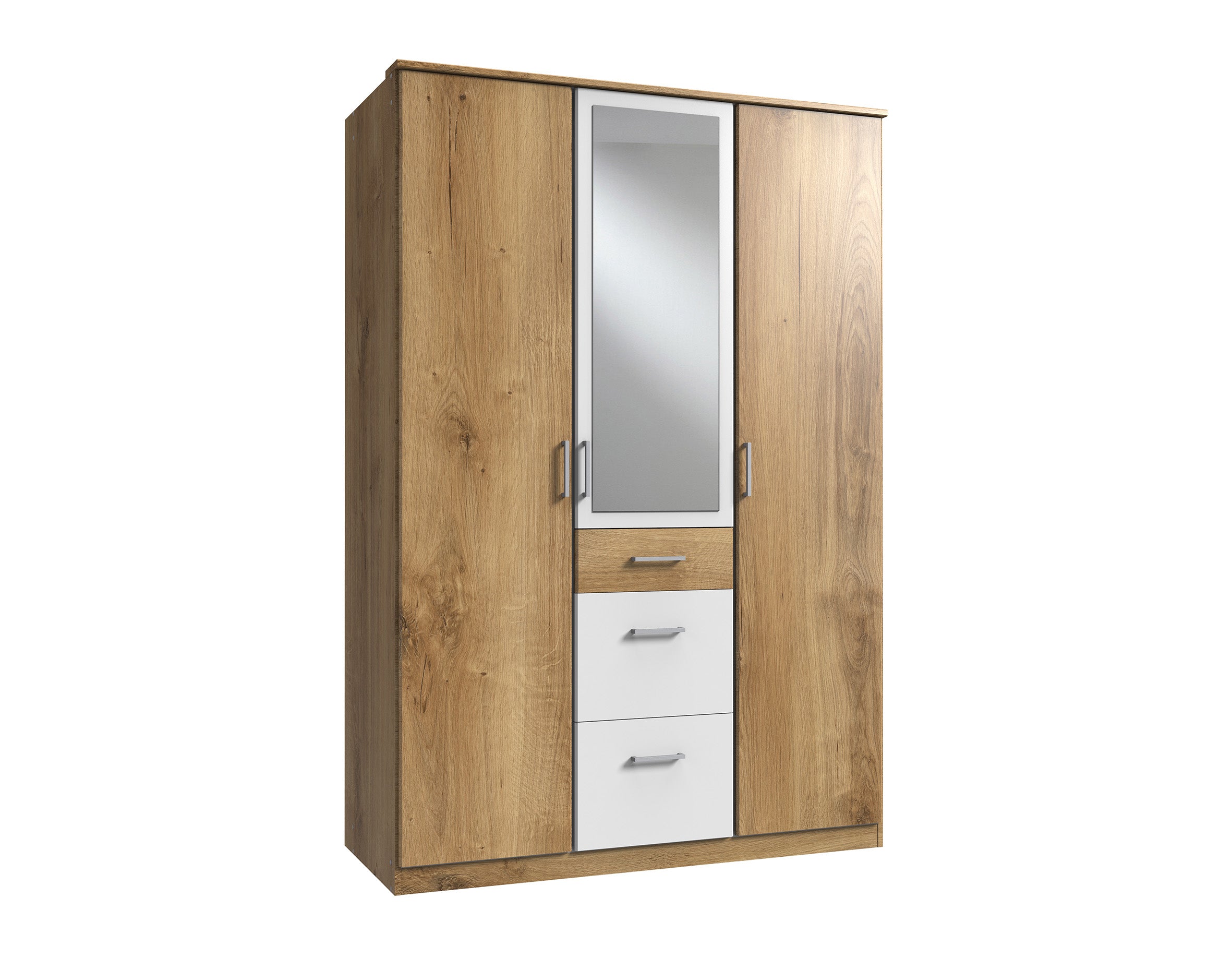Wimex - Kleerkast Click - 146629 - Planken Eik/Wit - 135x199x58cm