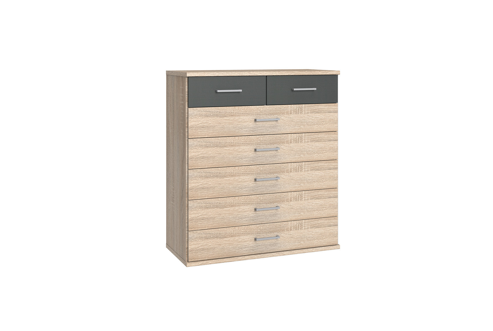 Wimex - Commode Click - 161319 - Ruwe Eik/Grafiet Eik - 91x106x40cm