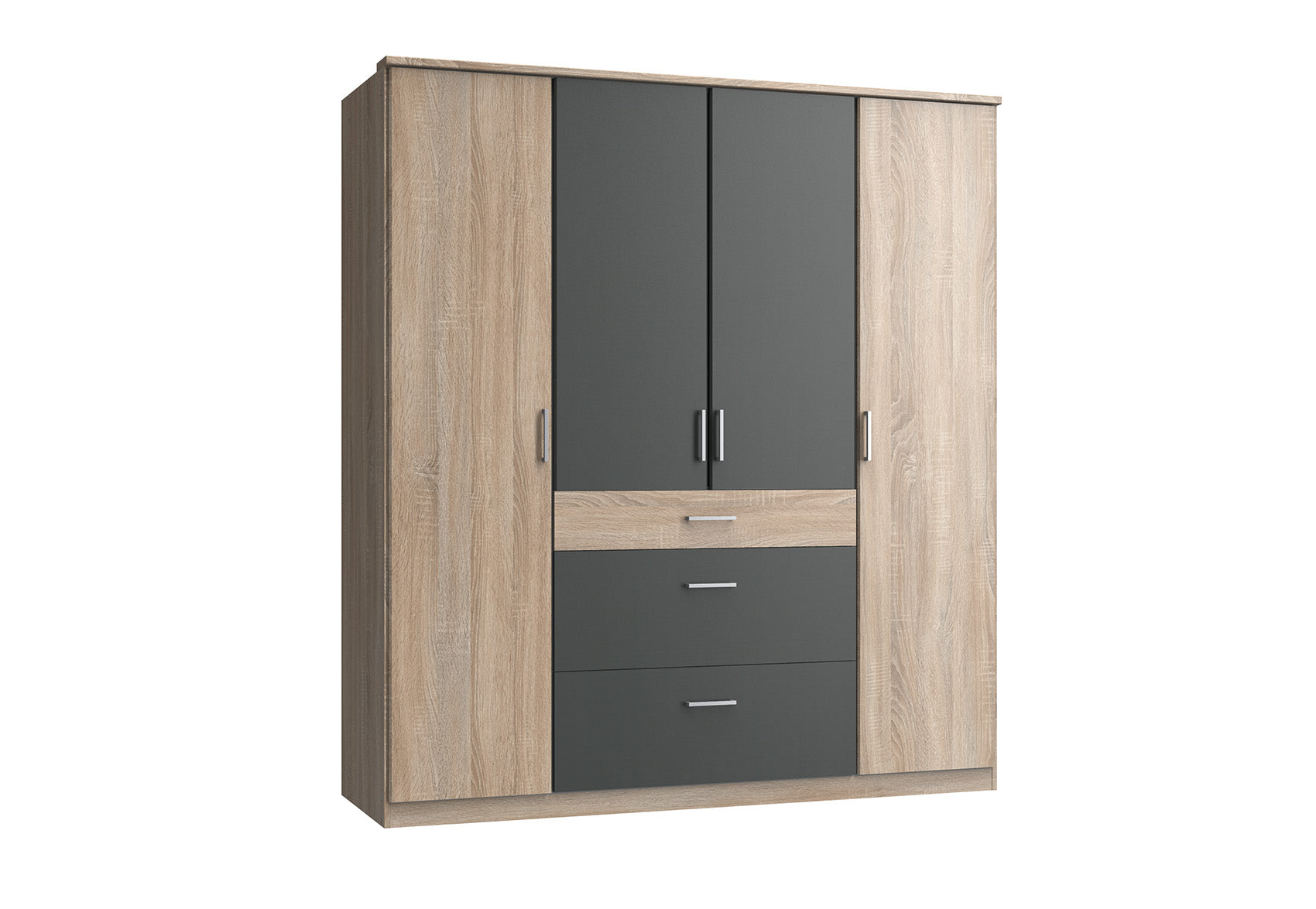 Wimex - Kleerkast Click - 161626 - Ruwe Eik/Grafiet Eik - 179x199x58cm