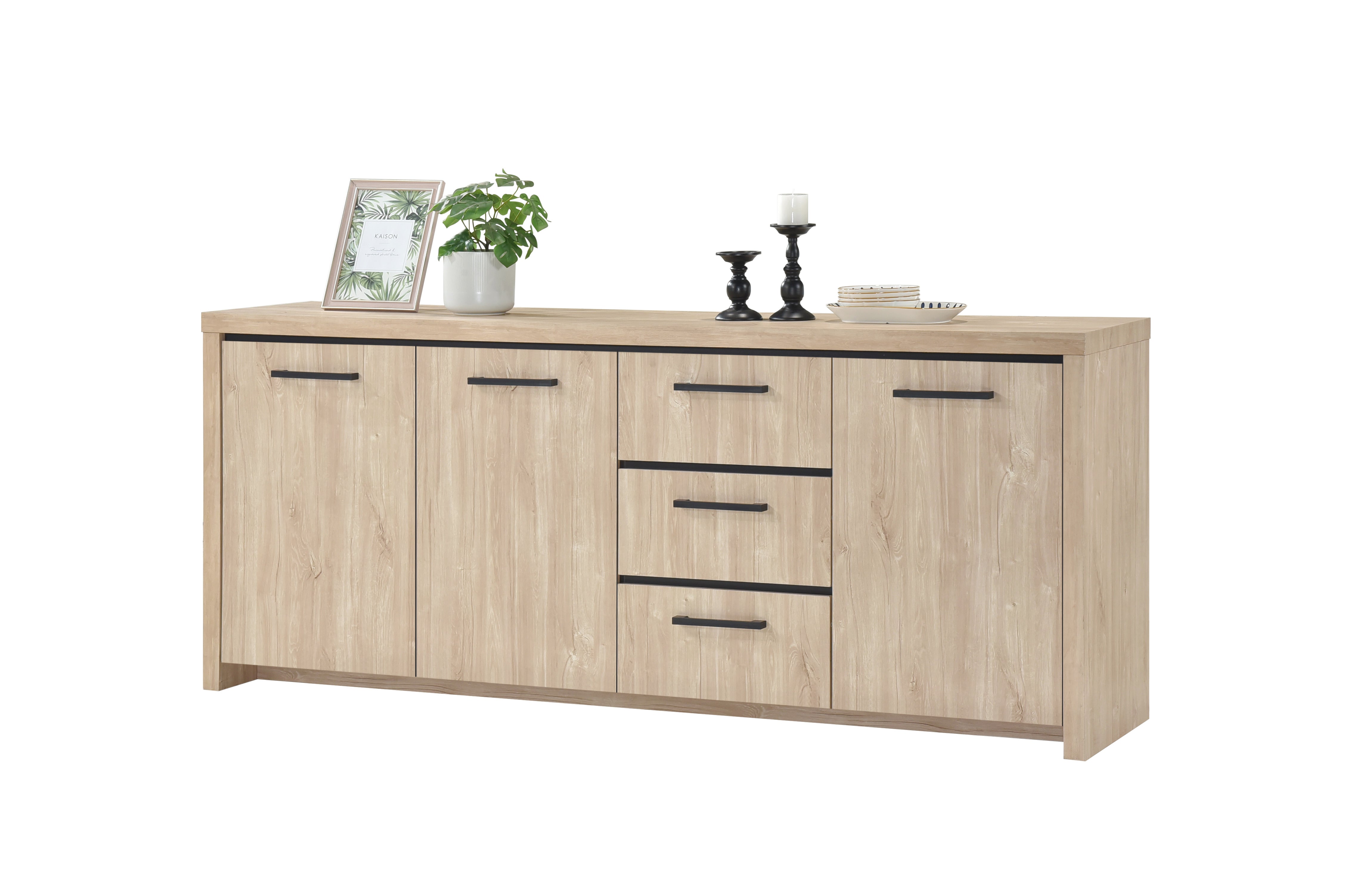 TYC - Dressoir Orelia – 3 laden en 3 deuren - h90xb220xd45cm