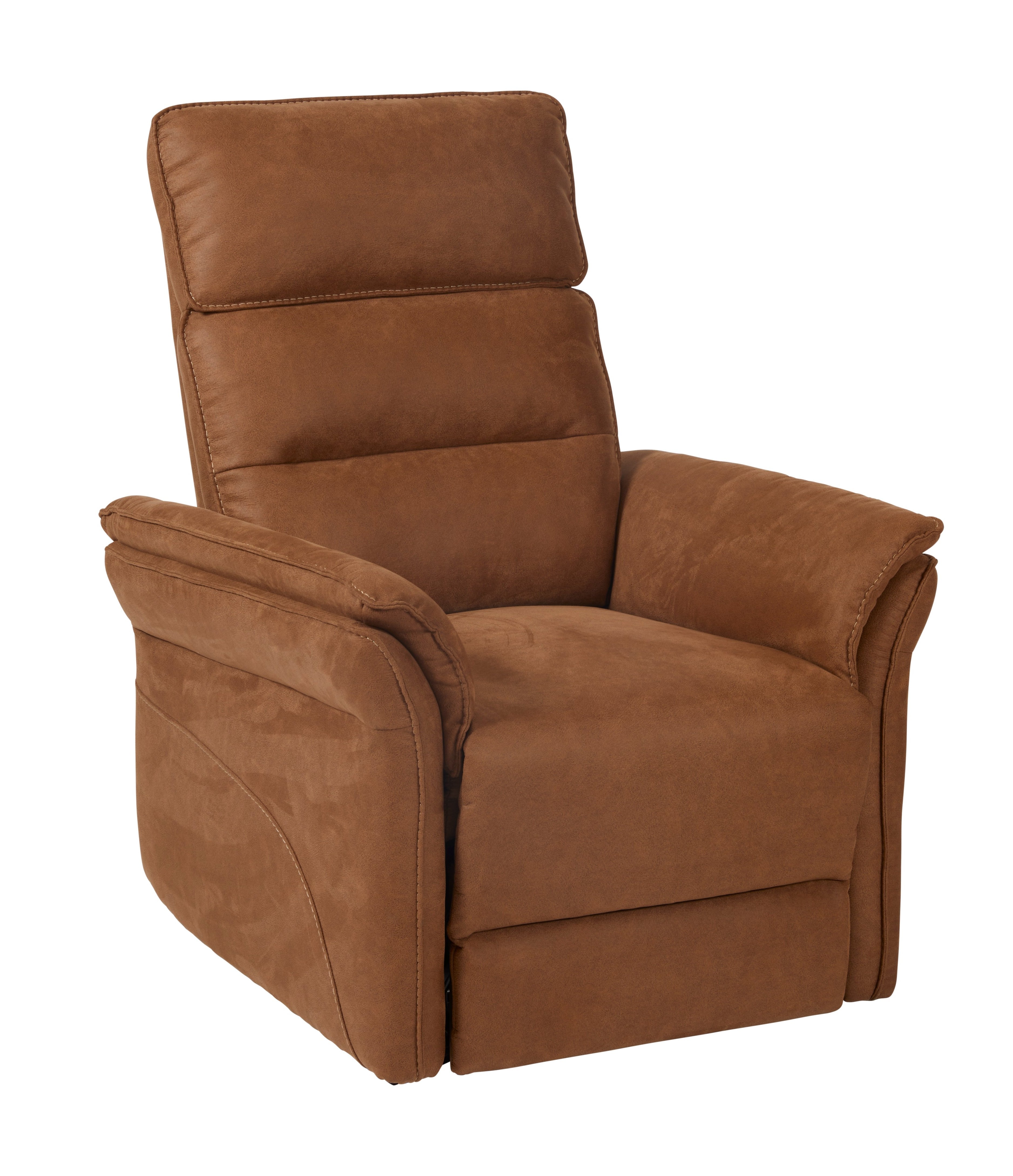 GBO - Fauteuil relax Mandelieu - Tissu cognac - 75x92xh105 cm