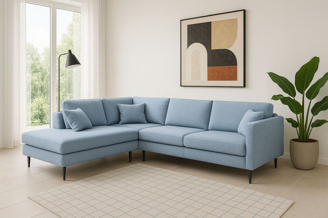 2BM - Hoeksalon Harlem - Links - Stof - Lichtgrijs - 285x220cm