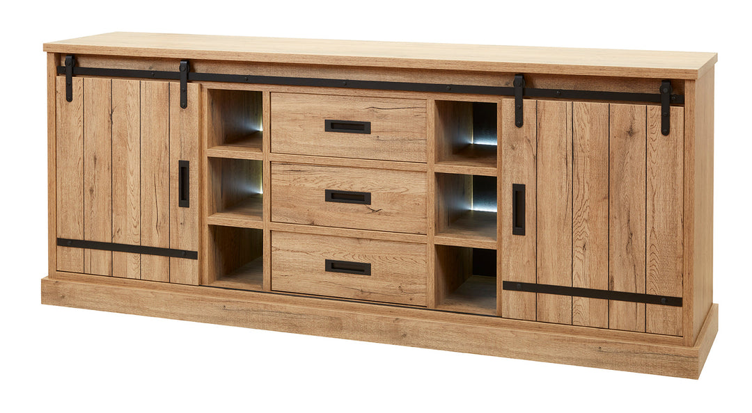 GBO - Buffet Pierro - Chêne écarlate - 225x92x50cm
