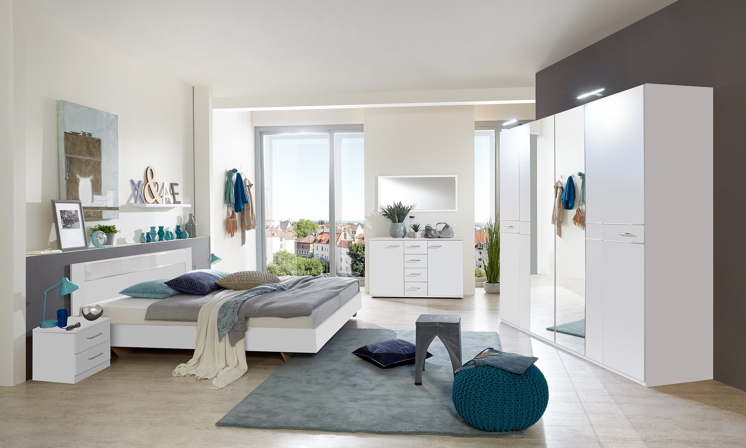 Wimex - Slaapkamer (4-delig set) Pamela - S06138 - Wit - 160x81x200cm