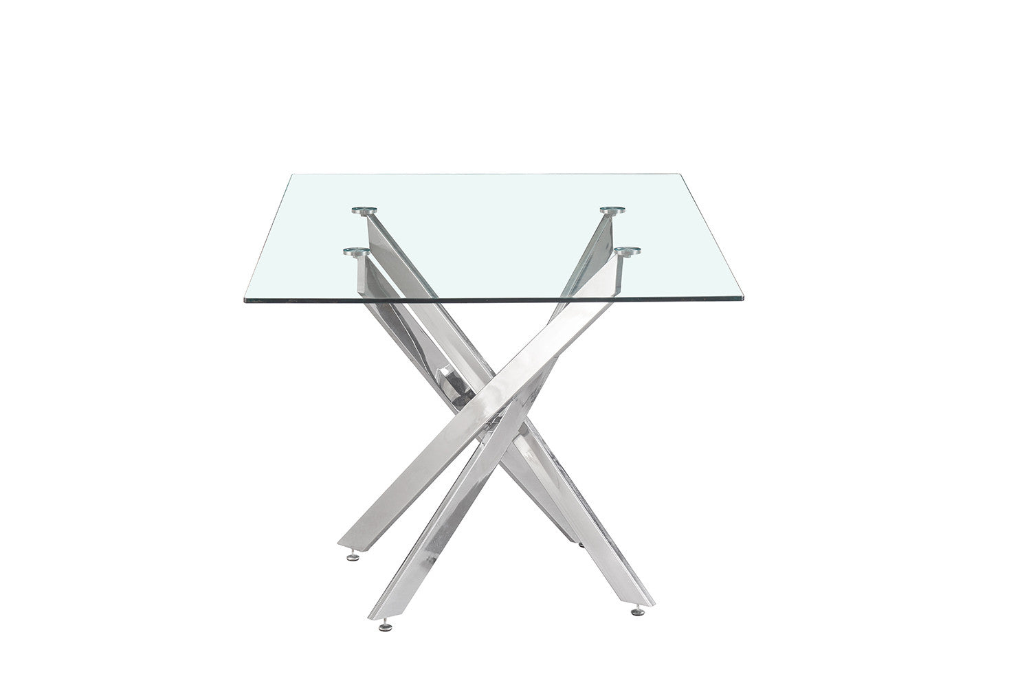 Rousseau - Tafel Lasi 160 cm Glas, Poten Chroom - 75x160x90 cm