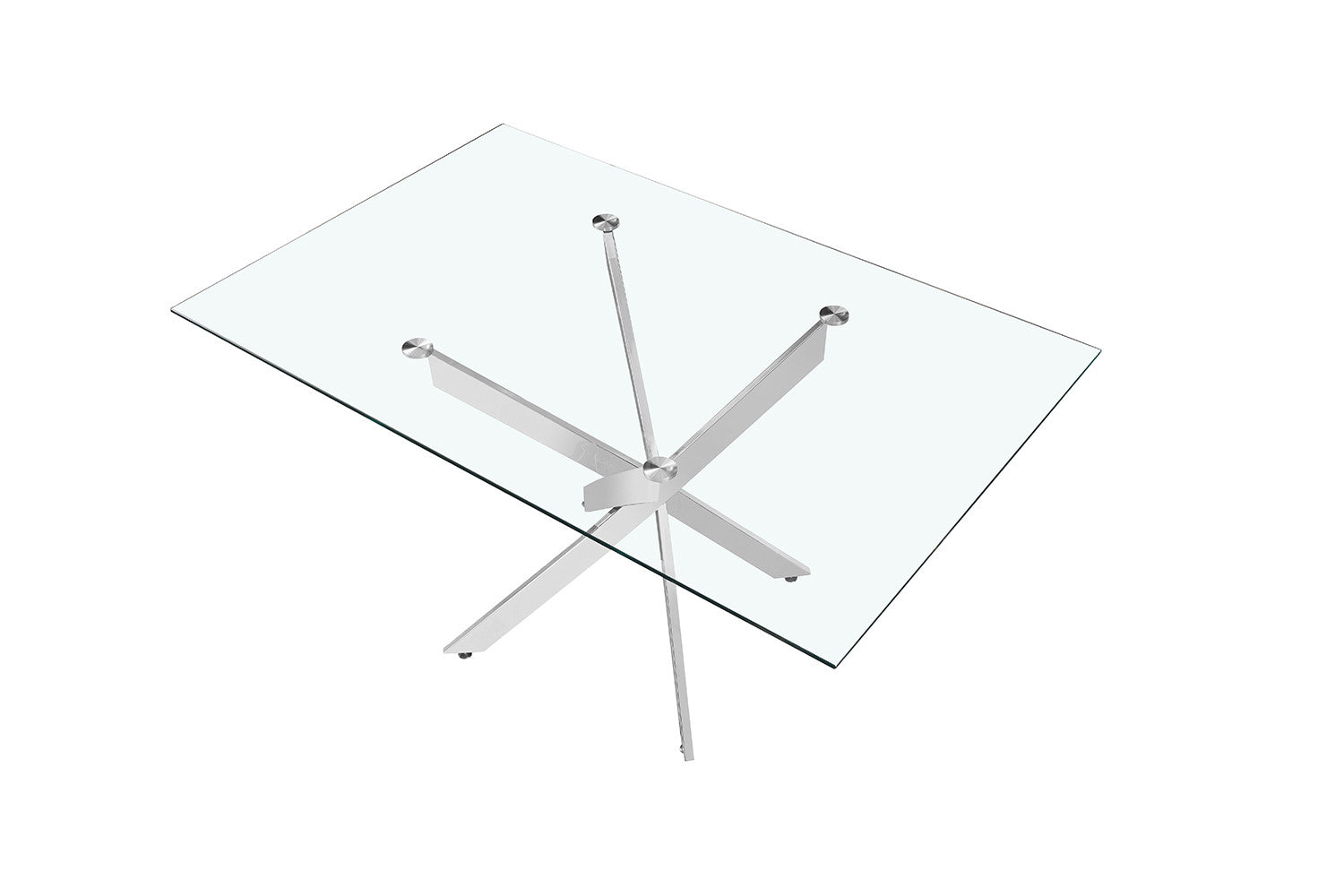 Rousseau - Tafel Lasi 160 cm Glas, Poten Chroom - 75x160x90 cm