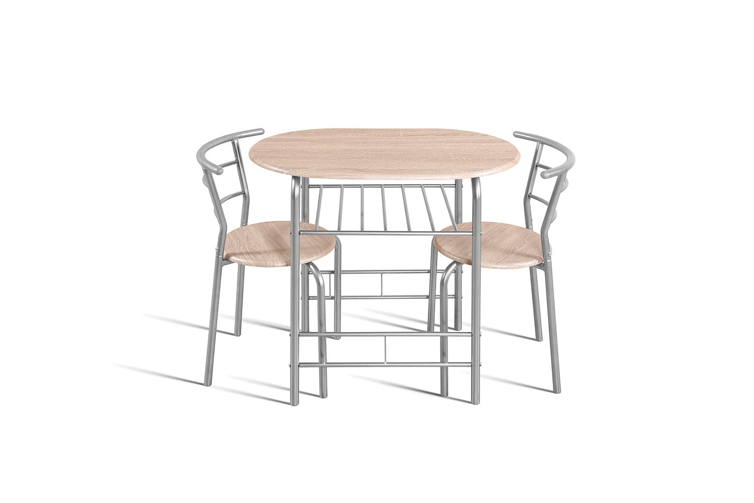 Rousseau - Tafelset Adam Grijs metaal Decor sonoma - 74x80x53cm