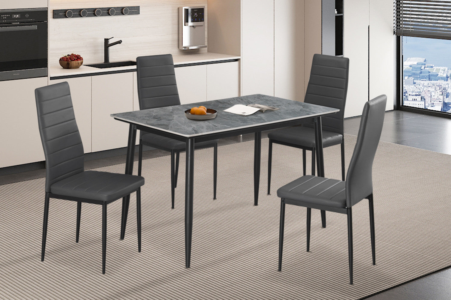 Rousseau - Tafel Kenzo 120 cm Rechthoekig Steen Grijs - 75x120x70cm