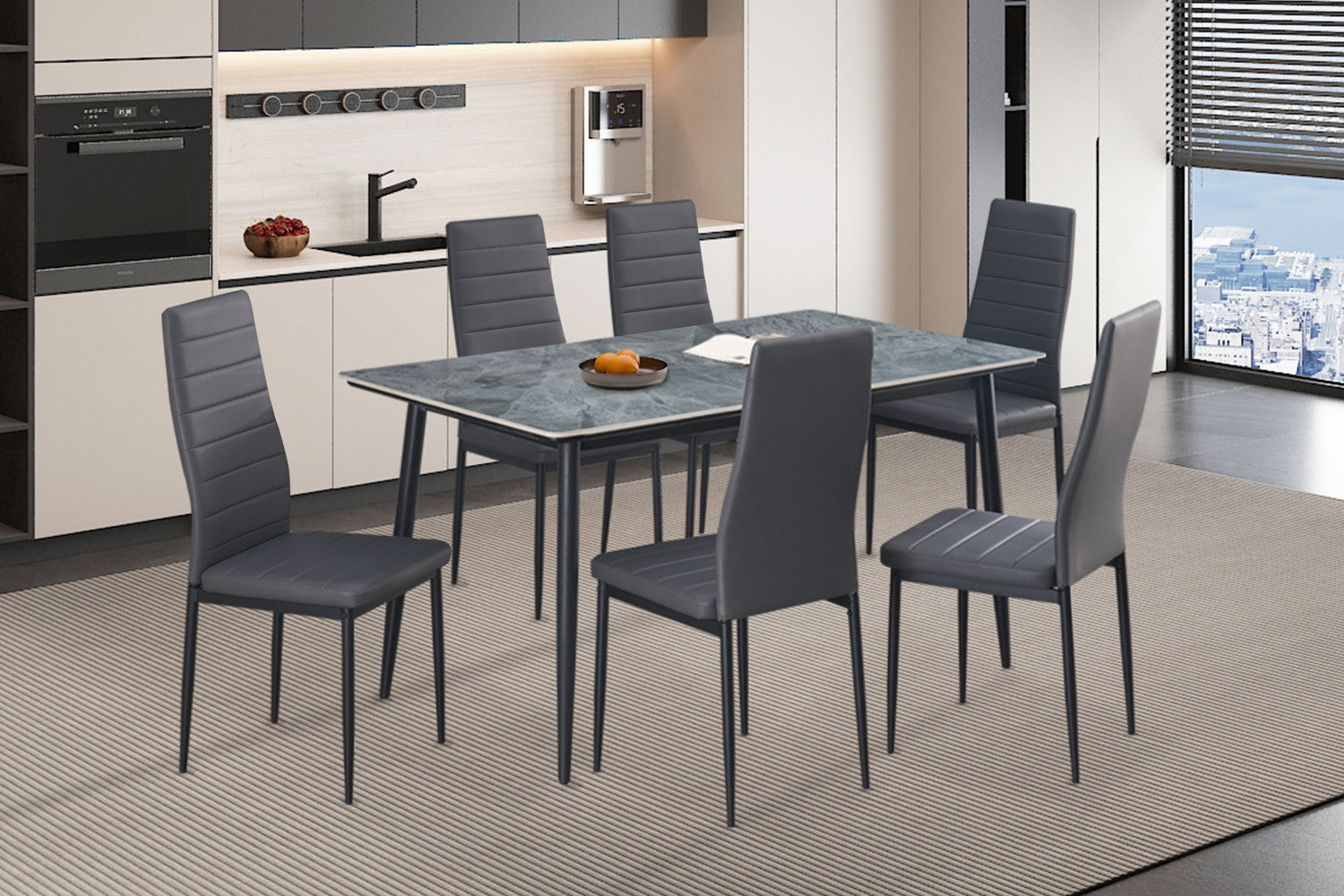 Rousseau - Tafel Kenzo 140 cm Rechthoekig Steen Grijs - 75x140x80cm