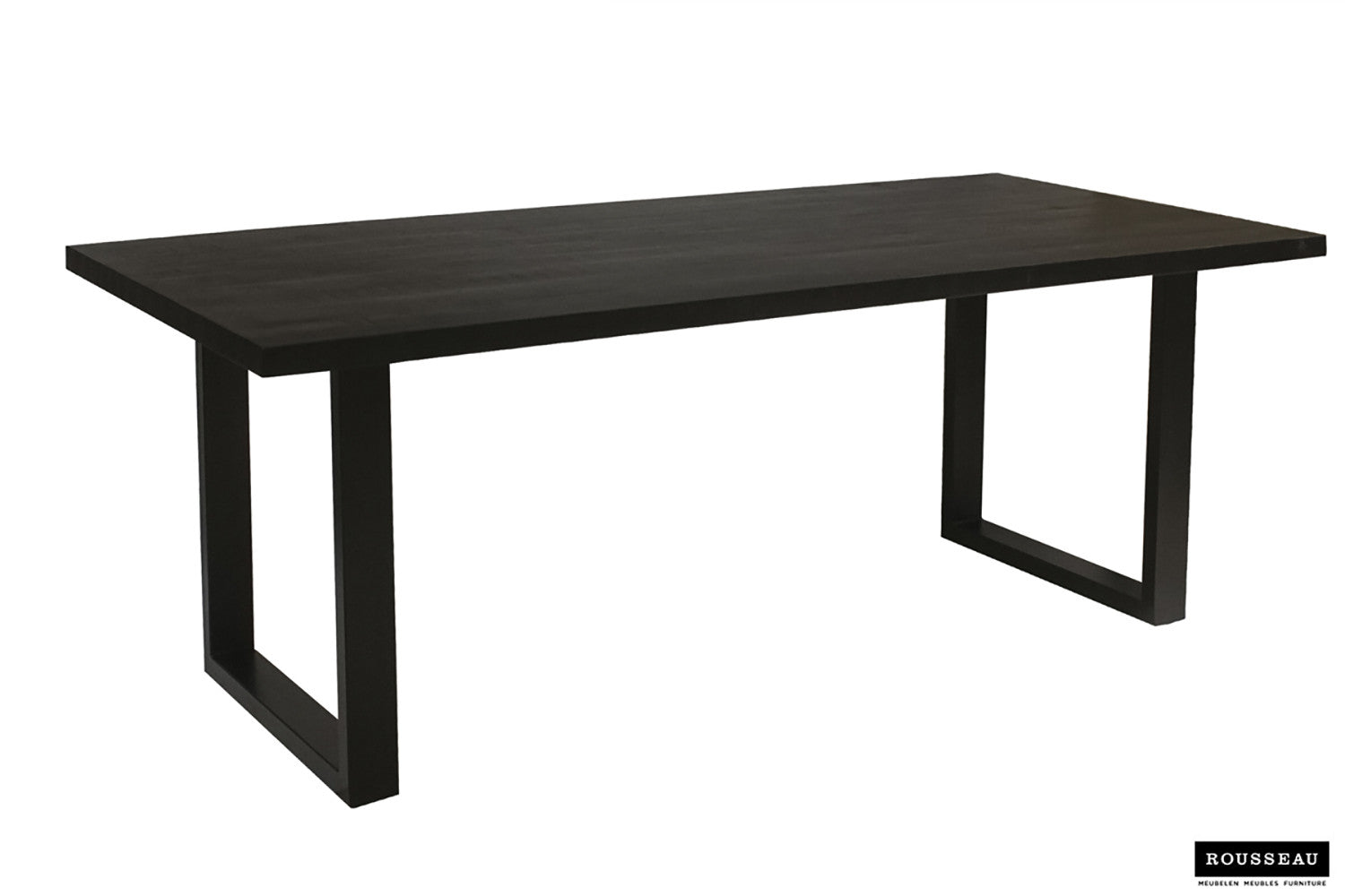 Rousseau - Tafel Nicola 180 cm Rechthoekig Mango hout zwart - 76x180x90cm