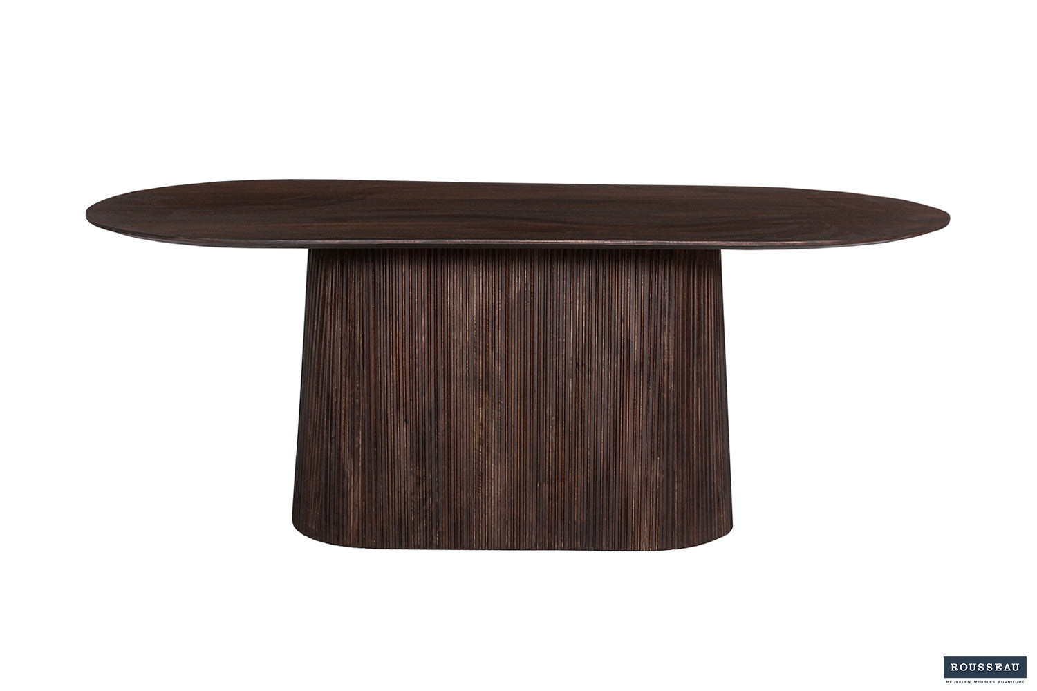 Rousseau - Tafel Miguel 200 cm Ovaal Mango hout Donkerbruin - 76x200x100 cm