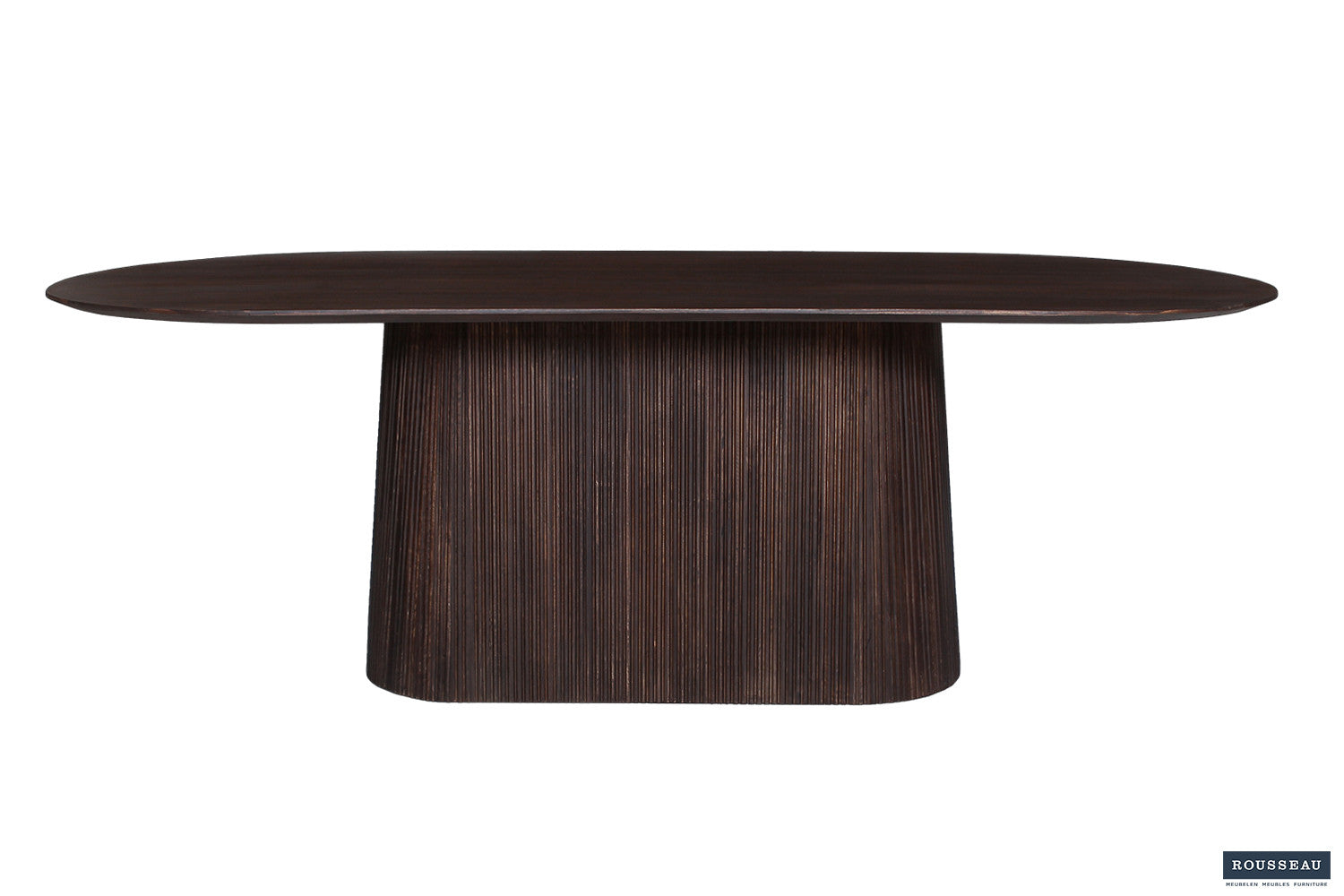 Rousseau - Tafel Miguel 230 cm Ovaal Mango hout Donkerbruin - 76x230x110 cm