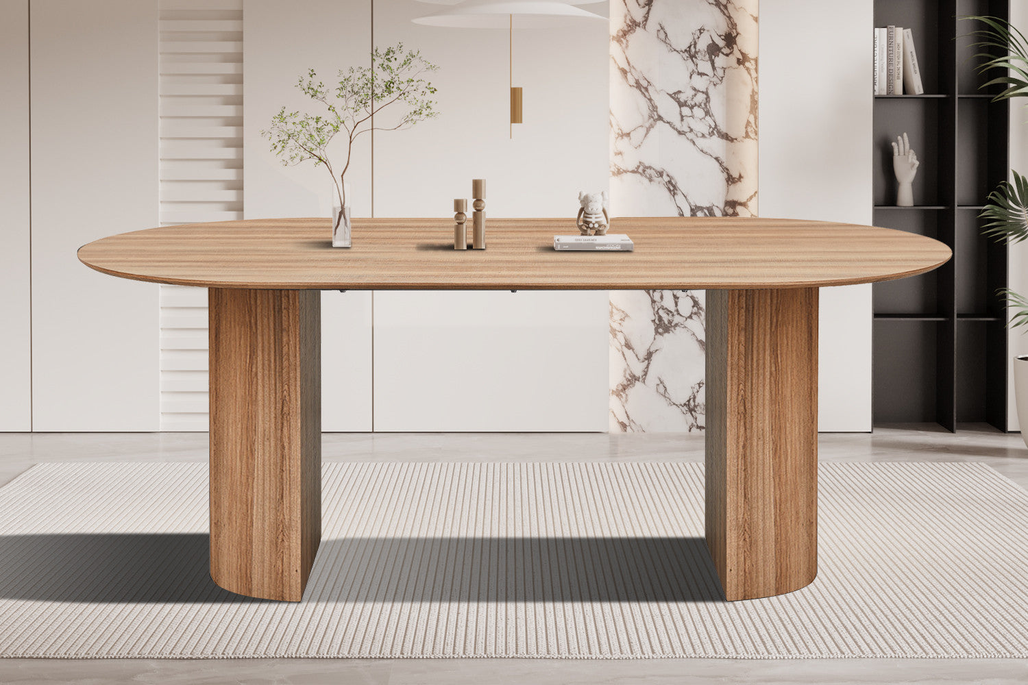 Rousseau - Tafel Lagos 200 cm Ovaal Decor Oude eik - 76x200x110 cm