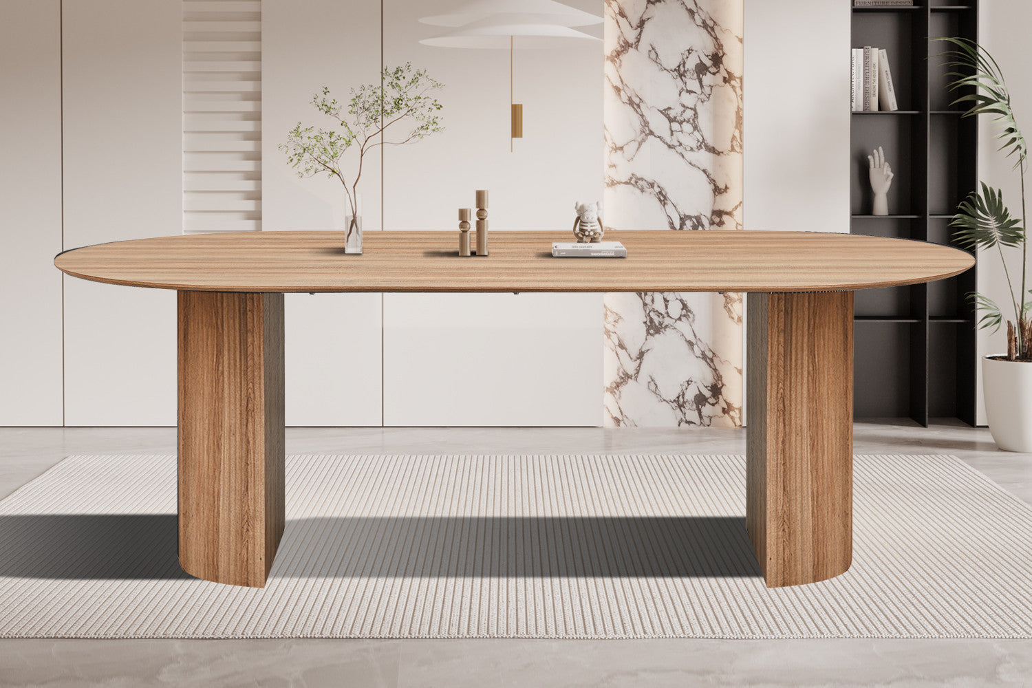 Rousseau - Tafel Lagos 220 cm Ovaal Decor Oude eik - 76x220x110 cm