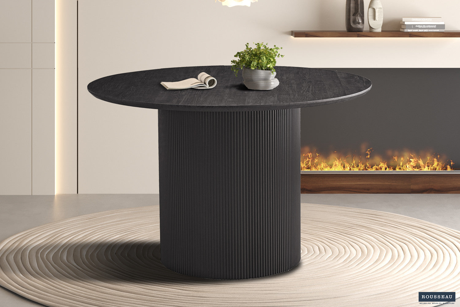 Rousseau - Tafel Lagos 120 cm Rond Decor Donkerbruin - 76x120x120 cm