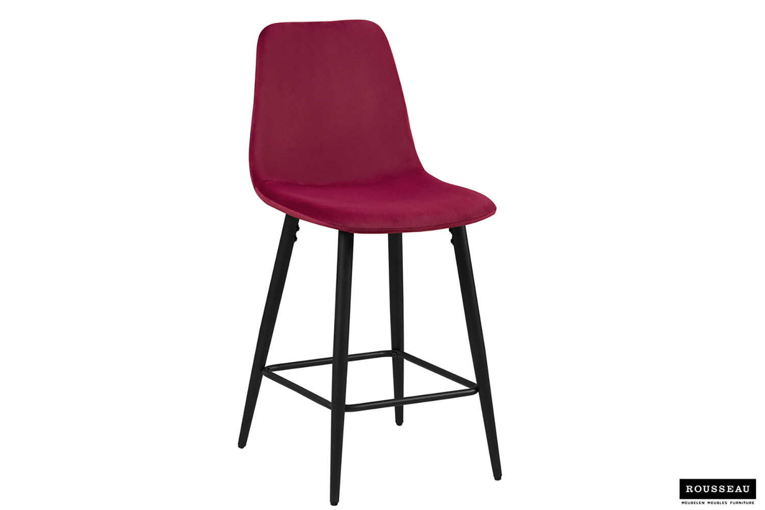 Rousseau - Barstoel Boy Fluweel Bordeaux - 98x42x51.5 cm