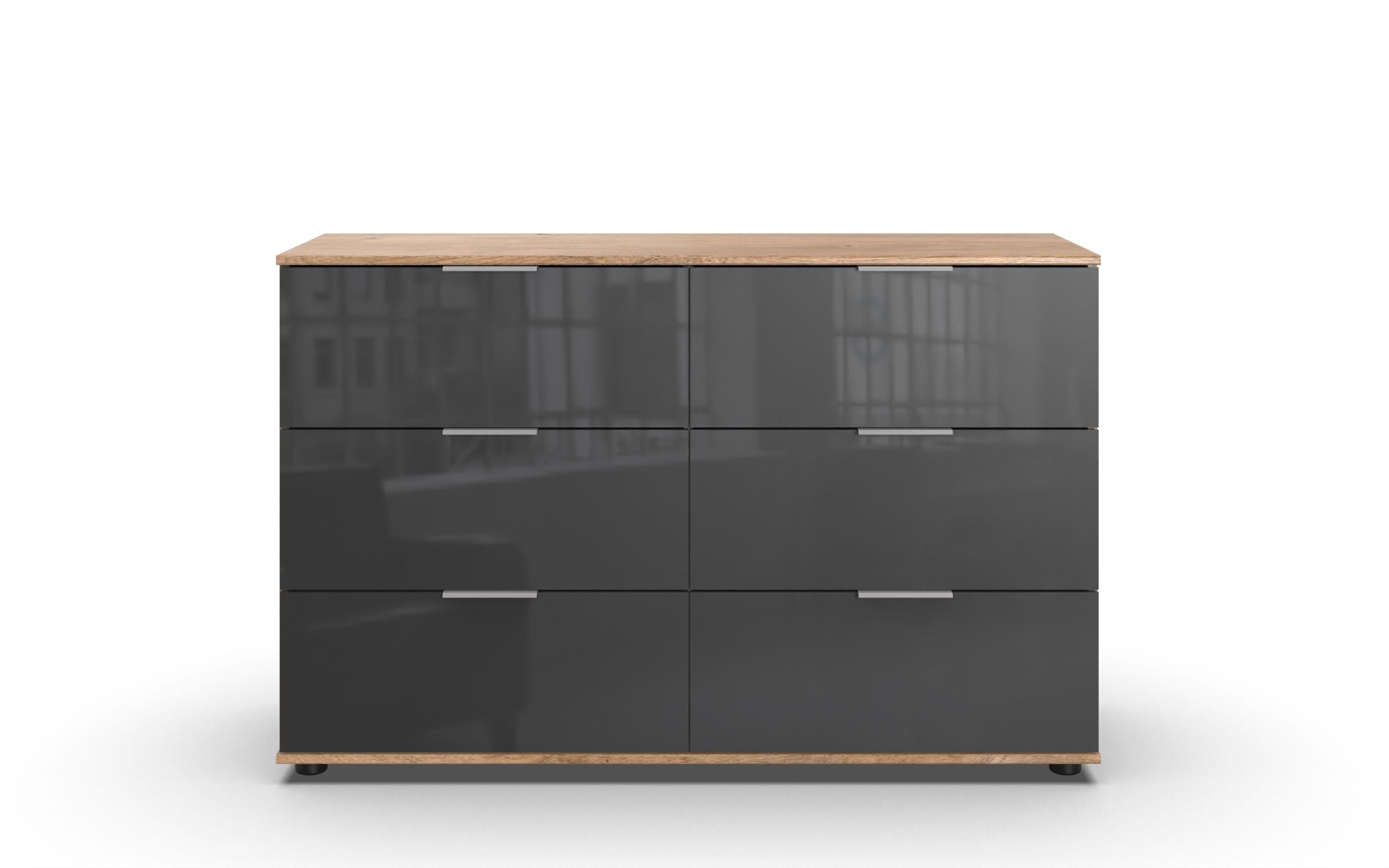 Wimex - Commode Saigon - E49705 - Planken Eik/Grijs/Grafiet - 130x83x41cm