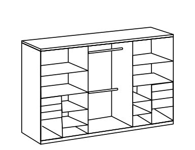 Wimex - Slaapkamer (4-delig set) Barcelona - K69 - Grafiet/Zwart - 160x92x200cm