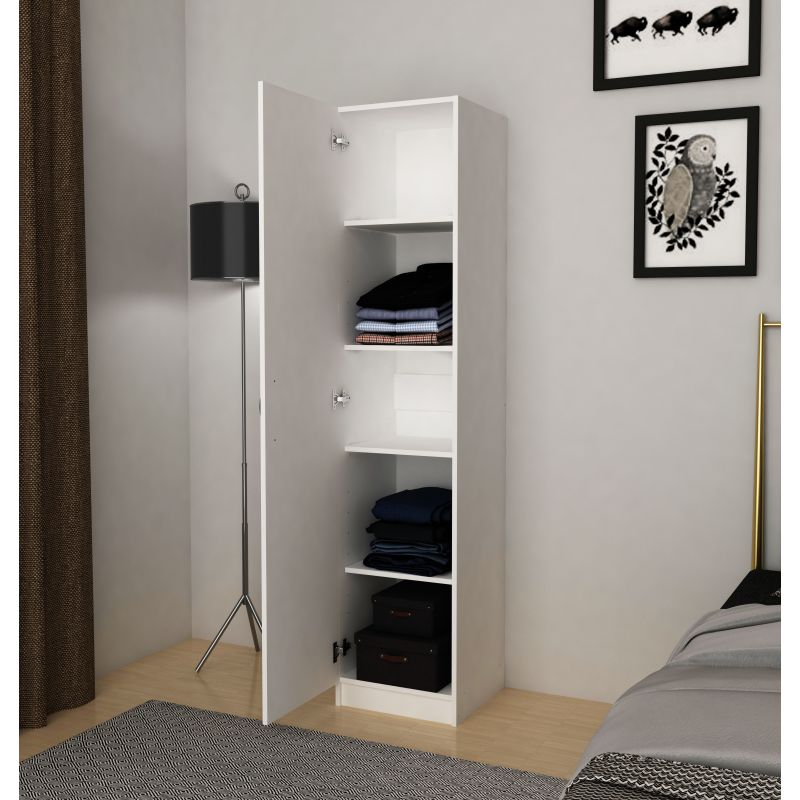Opbergkast Snow - 1 draaideur - Wit - 40x180x40cm