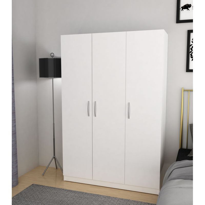Kleerkast Snow - 3 draaideuren - Wit - 120x180x40cm