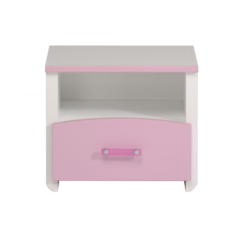 PST - Nachtkastje Biotiful - Wit/Roze - 48x42x33cm