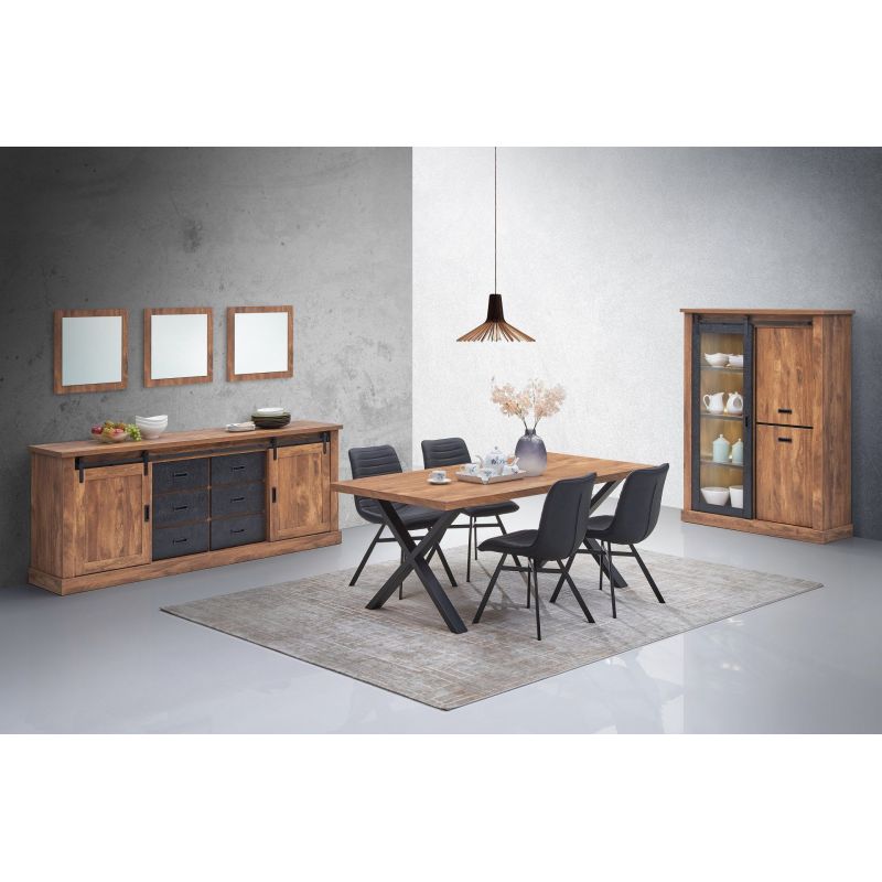 TYC - Eetkamer Odin - 3-delige set - Acacia Eik/Zwart