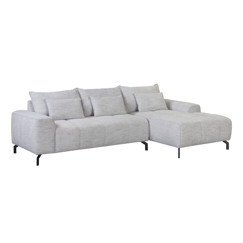 TRI - Hoeksalon Astrid - Stof - Lichtgrijs - 252x80x150cm