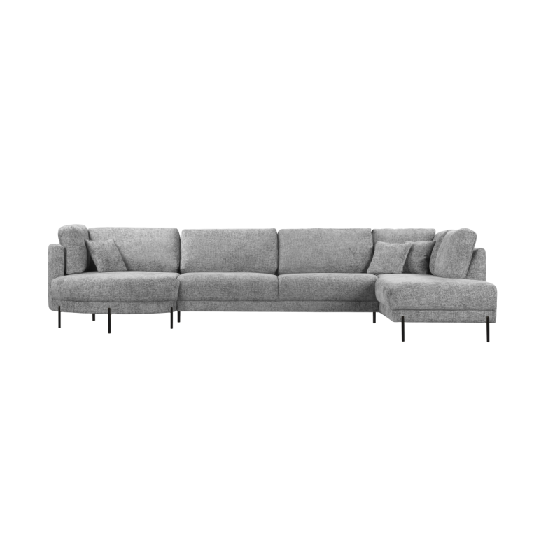 TRI - Hoeksalon Mars - Stof - Grijs - 130x378x200cm