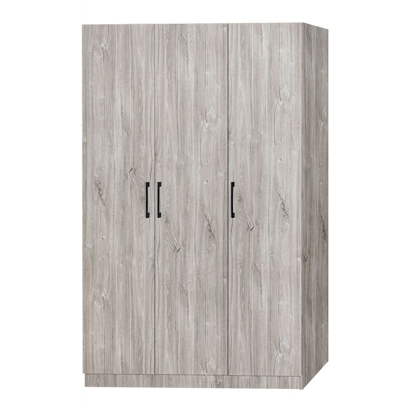 Kleerkast Elmo - 3-draaideuren - Grijze Eik - 120x180x50cm
