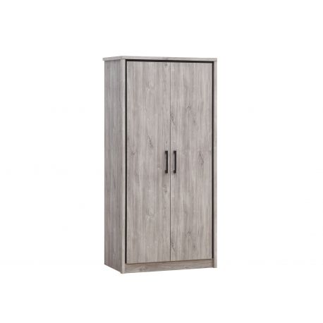 TYC - Kleerkast Olympia - 2 draaideuren - Grijze Eik - 100x208x55cm