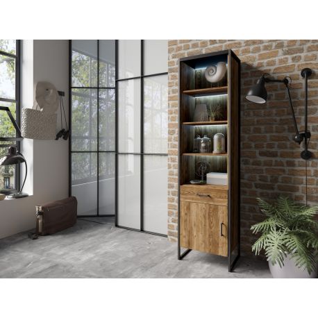 HM - Boekenrek Tarabo - Donkere Eik - 54x212x40cm