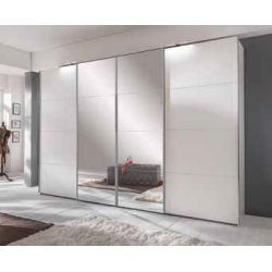 Armoire moderne portes glissantes en blanc alpin Brussel avec 2 miroirs