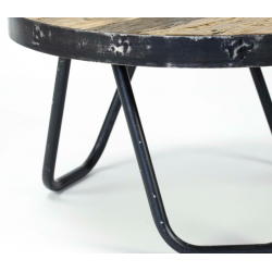 Table de salon  Zaher série/2 ronde avec rebord et piétement métal