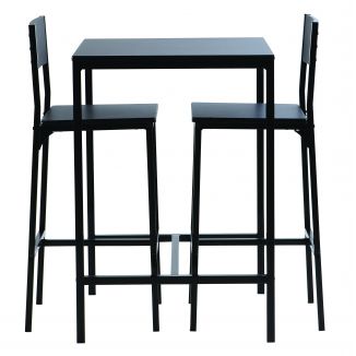 Ensemble table de bar + 2 chaises de bar Kol