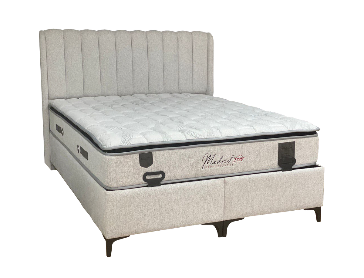 2BM - Sommier tapissier Madrid - Tissu Athena 300 - 160 x 200 cm