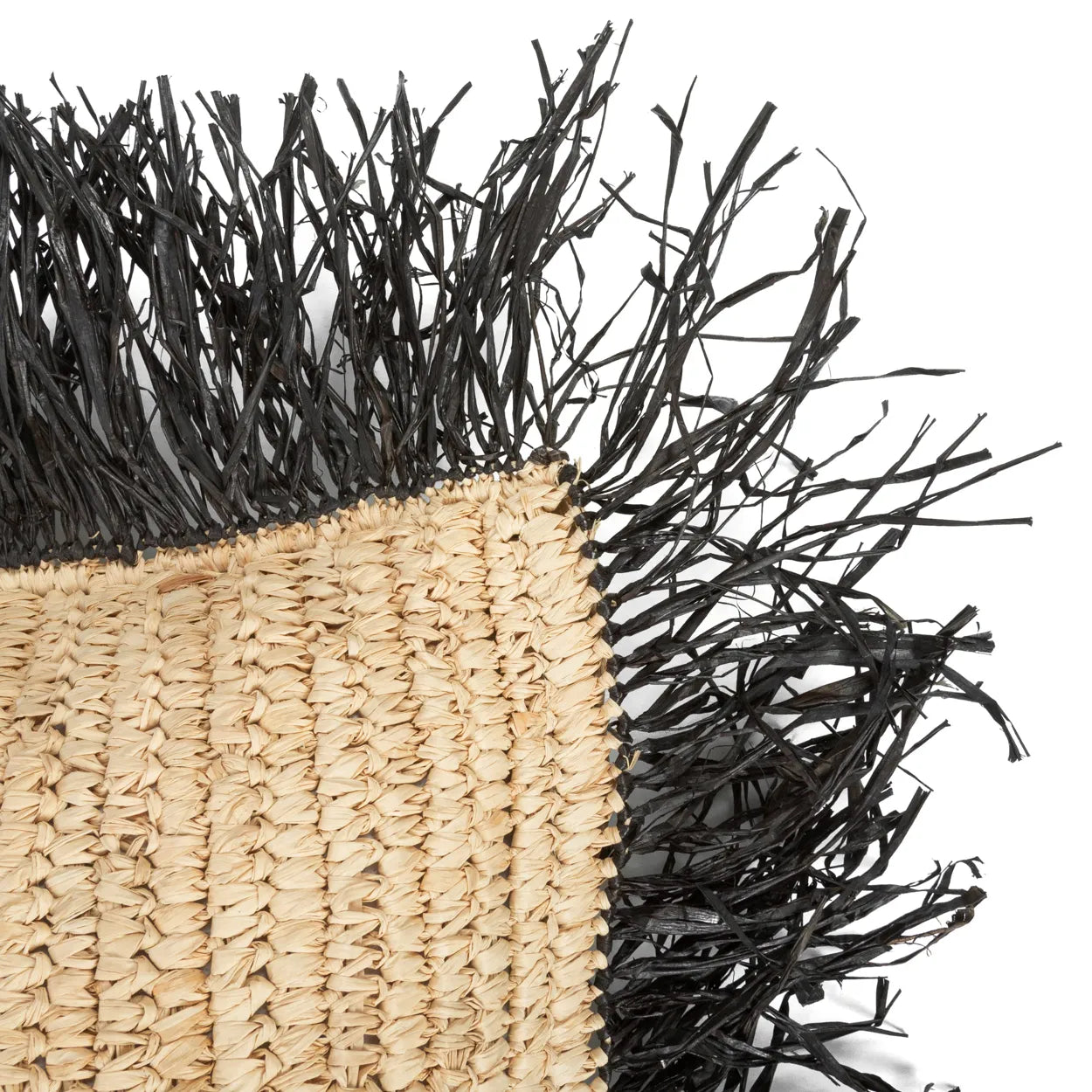 BB - Kussenhoes Raffia  Vierkant - Natuurlook Zwart - 40x40