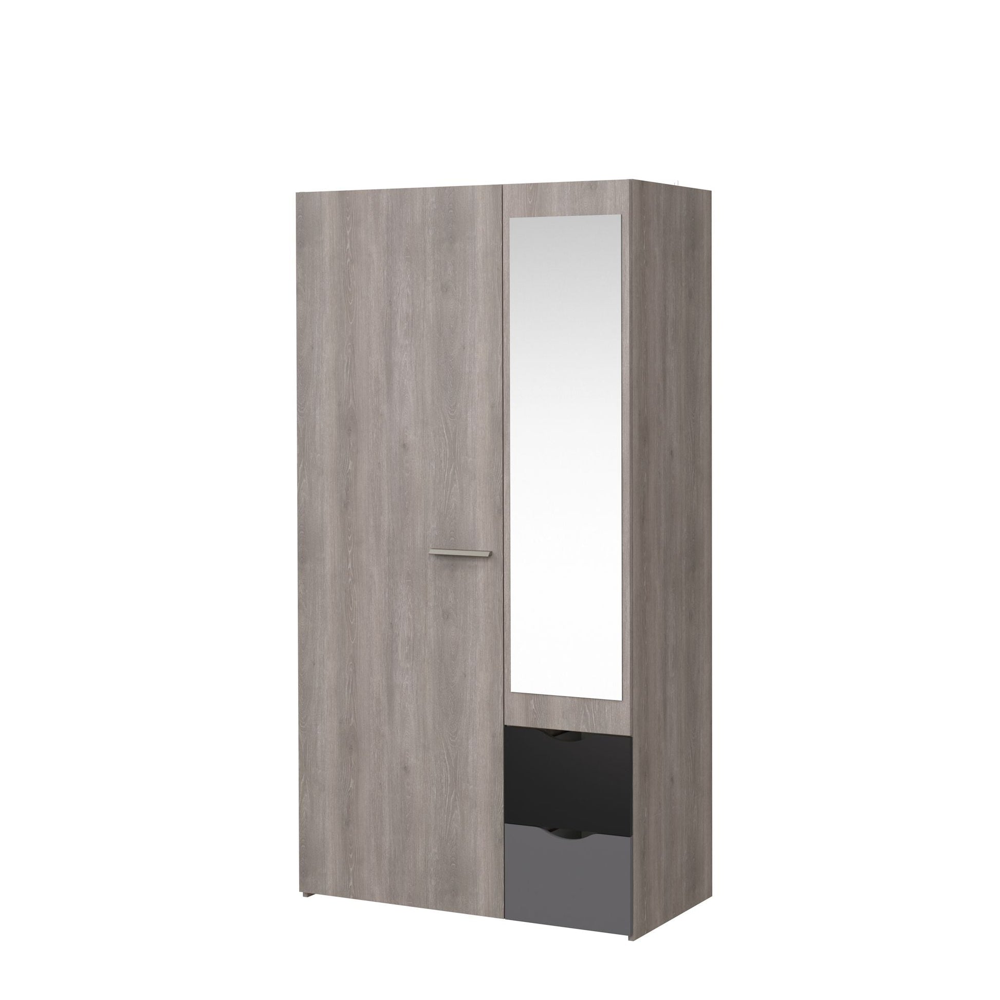 Image of ASP - Kleerkast Ado - 2 draaideuren - Grijze Eik - 100x195x55cm. Stevige kleerkast met spiegel en 2 draaideuren.
...