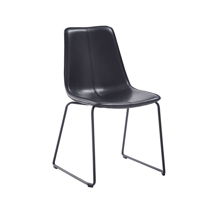 MLM - Eetkamerstoel Wim - Kunstleder Zwart - 44x86x50cm